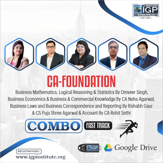 Foundation Fast-Track Combo-CA-Foundation-CA Foundation combo Fast-track- CA Rohit Sethi, CA Neha Agarwal, Mr. Omveer Singh, Mr. Rishabh Gaur & CS Puja Shree Agarwal